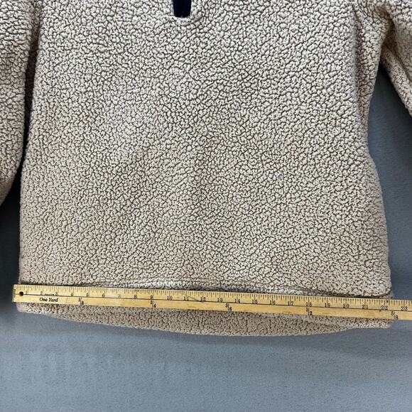 Tommy Hilfiger Sherpa Fleece Women's L Beige Quarter Zip Cozy Normcore Winter - Picture 7 of 8